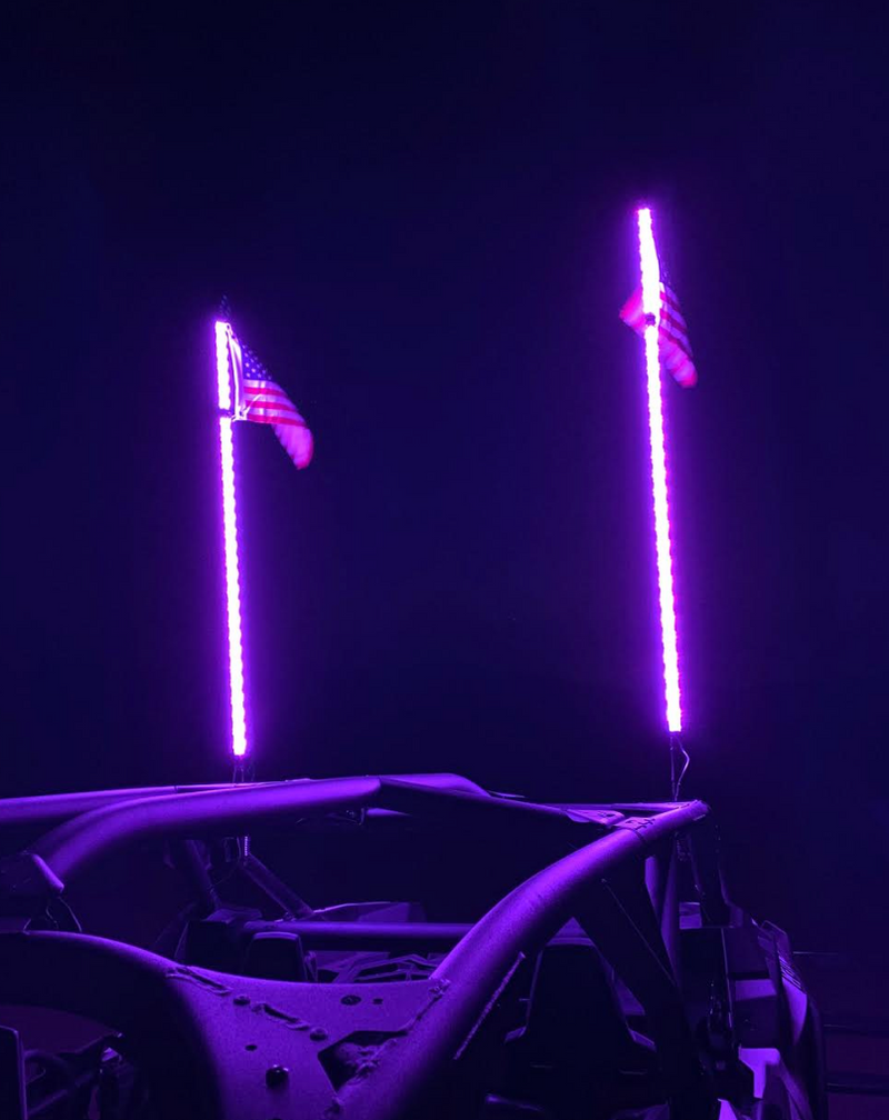 High-Intensity LED Whips on Purple