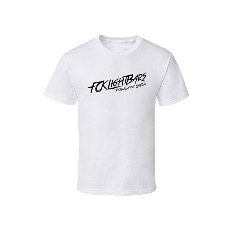 Short Sleeve T-Shirt in White. Exclusively made and shot by FCKLightBars (Front)