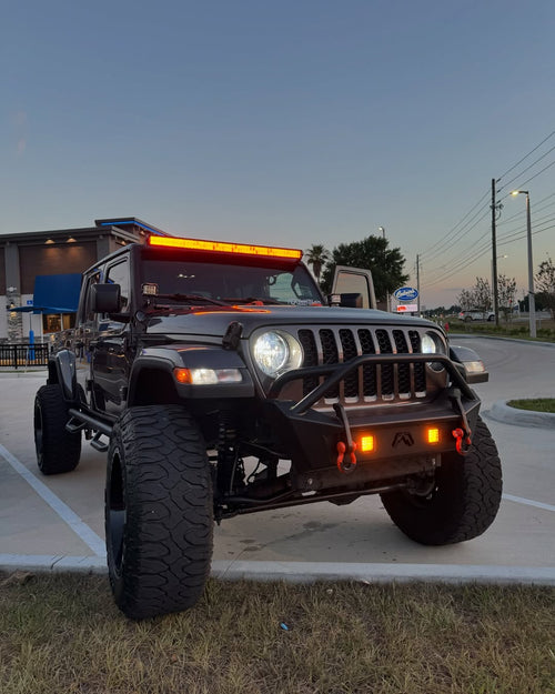 2018+ Jeep Wrangler JL / Gladiator JT Windshield 50" Light Bar Kit - vehicle-specific brackets