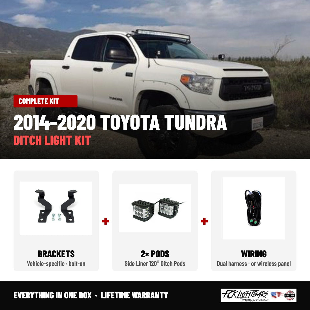 Complete kit: Side Liner 120° Ditch Pods