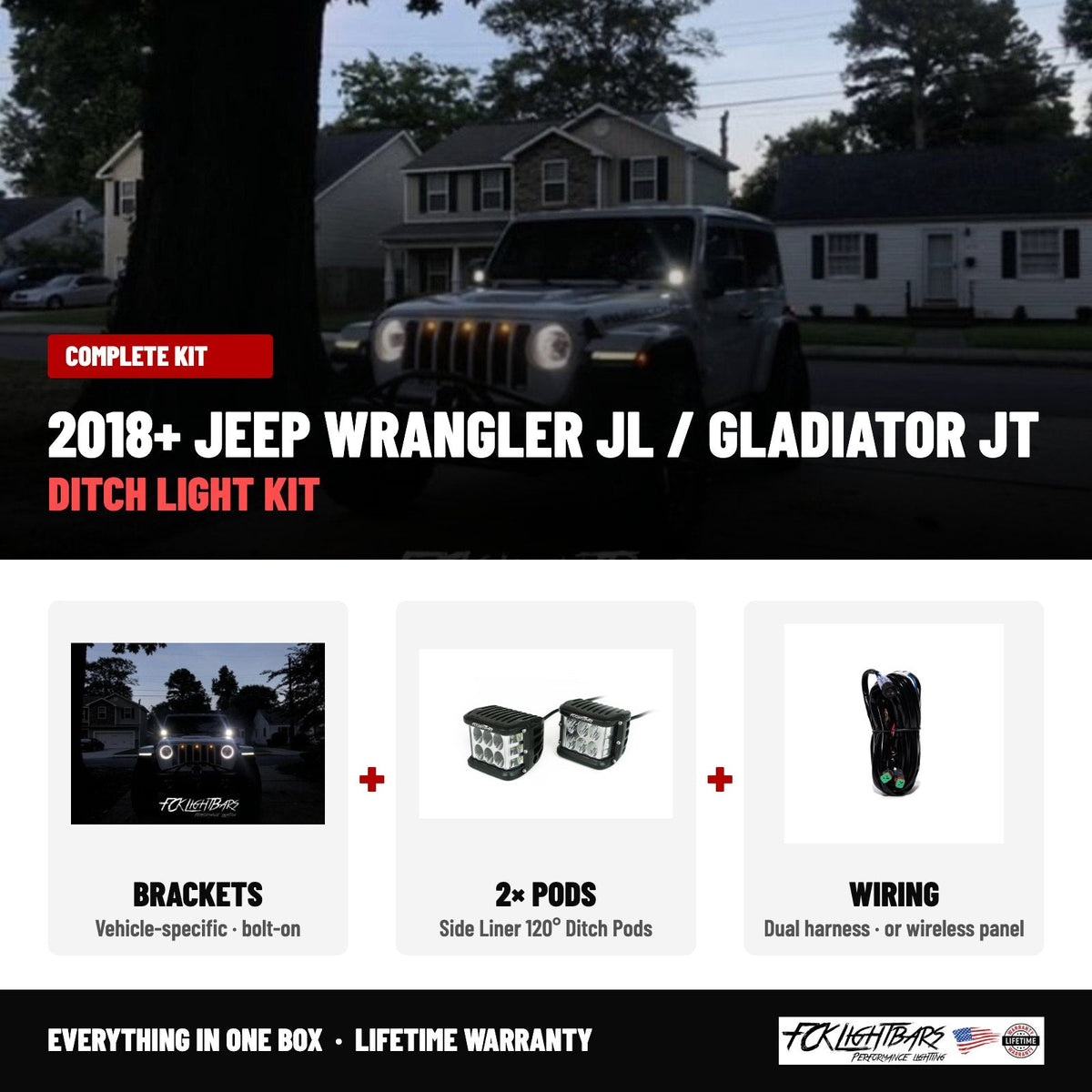 Complete kit: Side Liner 120° Ditch Pods