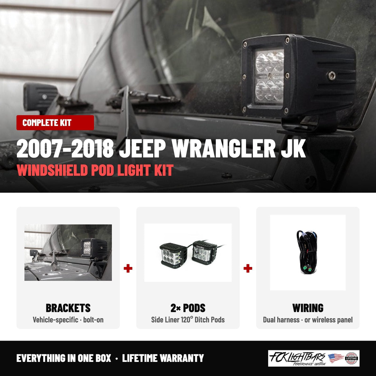 Complete kit: Side Liner 120° Ditch Pods