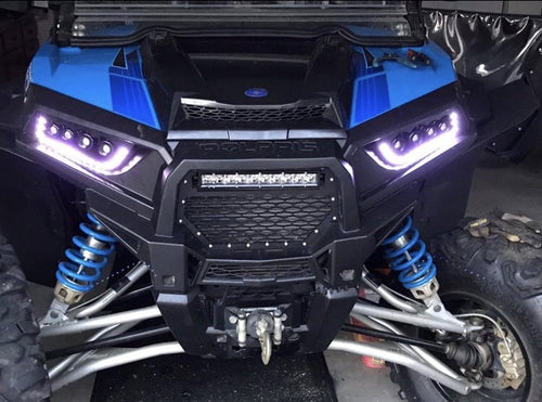 Polaris RZR Headlights Terminator Series - RGB Halo 