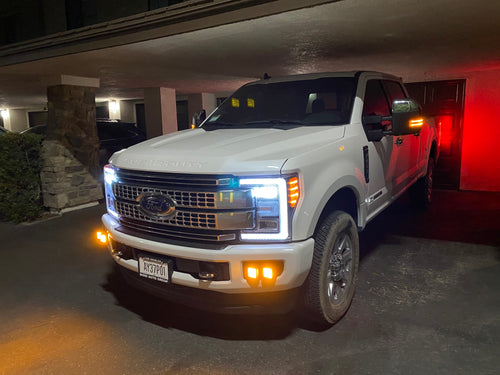2017-2019 Ford Super Duty F-250 / F-350 Dual Fog Light Kit (4 Pods) - vehicle-specific brackets