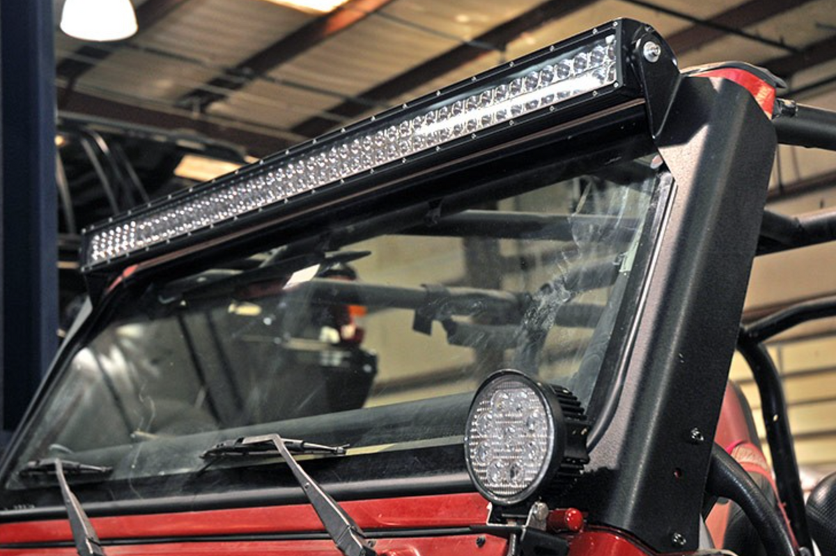 1997-2006 Jeep Wrangler TJ Windshield 50" Light Bar Kit - vehicle-specific brackets