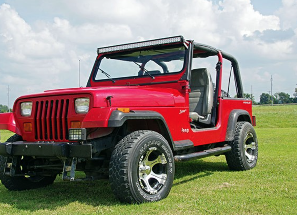 1987-1995 Jeep Wrangler YJ Windshield 50" Light Bar Kit - vehicle-specific brackets