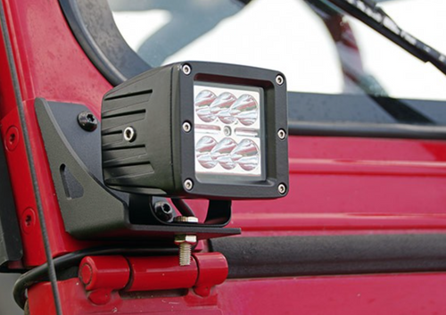 1987-1995 Jeep Wrangler YJ Windshield Pod Light Kit - vehicle-specific brackets