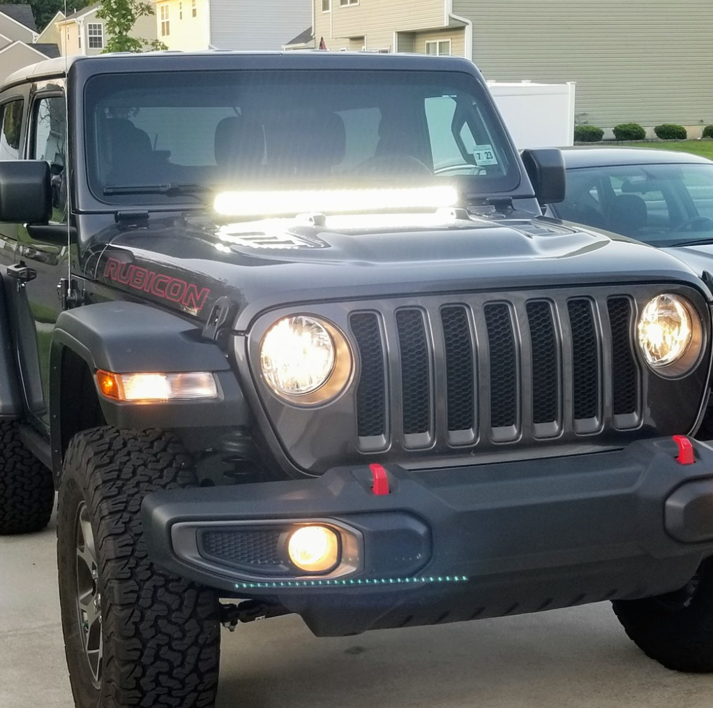 2018+ Jeep Wrangler JL / Gladiator JT Hood 30" Light Bar Kit - vehicle-specific brackets