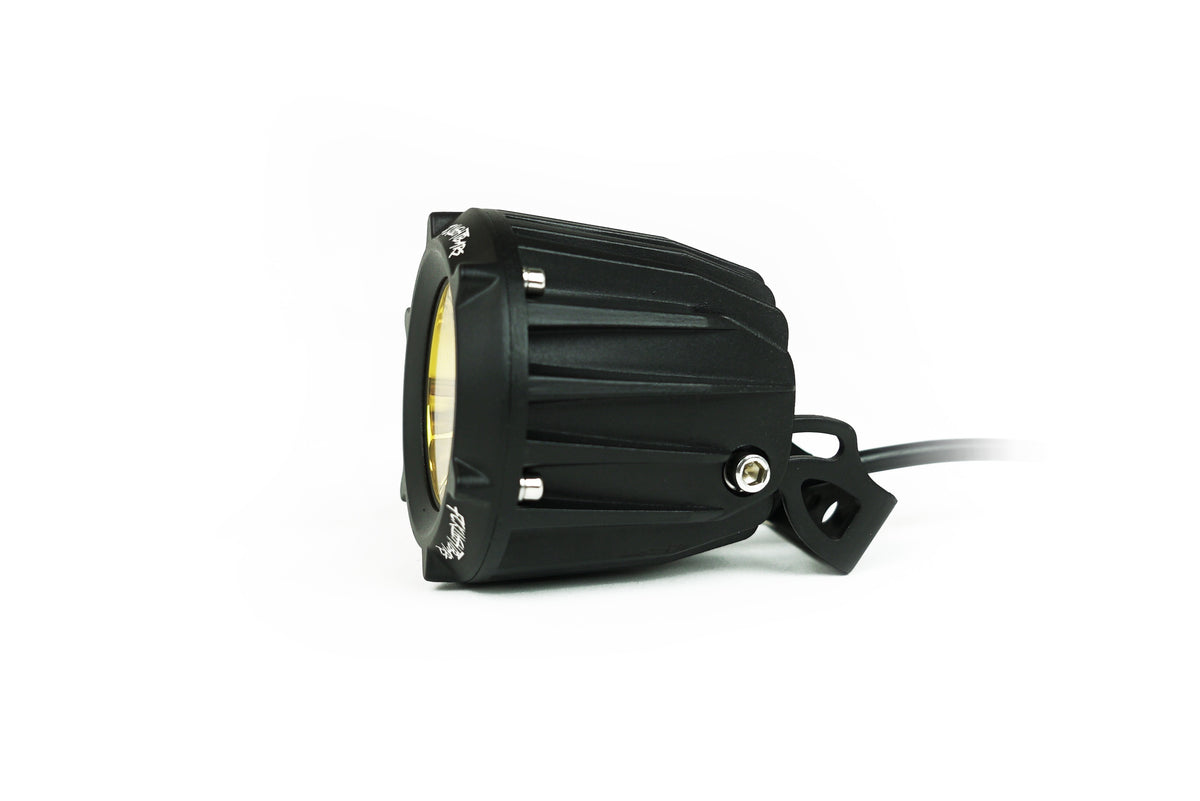 3-Inch FCK RP-S1 Round LED Light Pod Side View Yellow