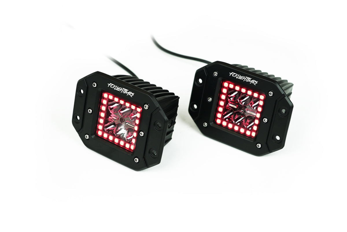 LED RGB Pod Lights Red
