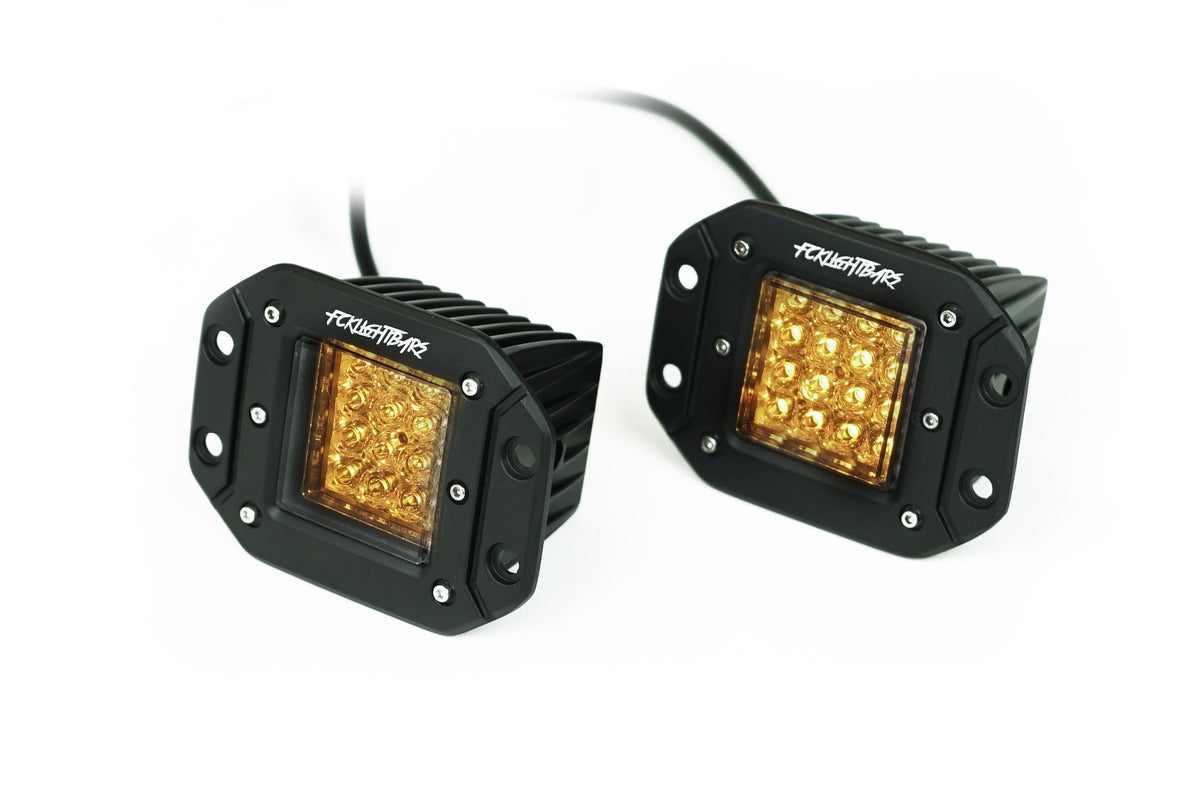 Flush Mount LED Light Pods in Amber 