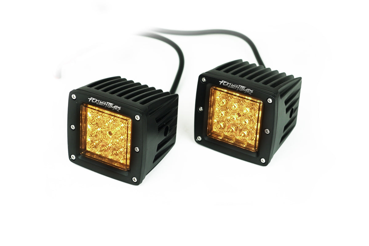 Dual Purpose Chase Light Pods (Sold as Pair) in White in Amber 